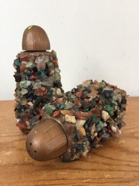 Mid Century Vtg Knotts Ghost Town Kitsch Stones Rock Salt Pepper Spice Shakers